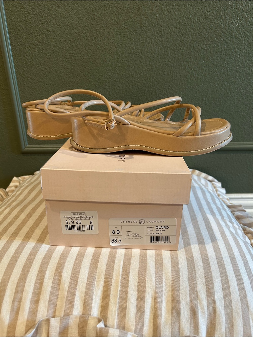 Laundry By Shelli Segal Claireo Tan Strappy Wedge Sandals